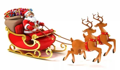 Дед Мороз и олень, рождество, северный олень png | PNGEgg