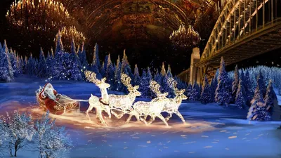 Дед мороз с подарками на рождество, олени, Иллюстрация вектора -  иллюстрации насчитывающей смешно, тучно: 202840263