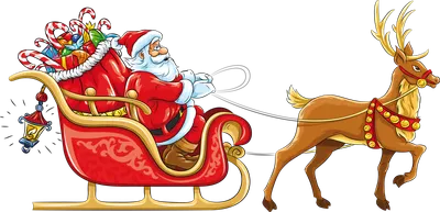 Дед Мороз едет на санях со …» — создано в Шедевруме