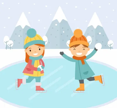 Изолированное катание на коньках детей, Иллюстрация вектора - иллюстрации  насчитывающей девушки, зажим: 35590900