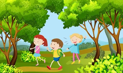 Счастливые дети от детского сада для прогулки Иллюстрация вектора -  иллюстрации насчитывающей счастливо, малыш: 154356509