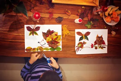 Аппликация из цветной бумаги на тему Осень | Осенние поделки, Детские  поделки, Поделки