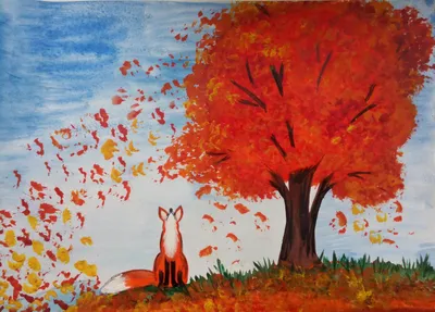 Осенний лес рисунок детский - 75 фото