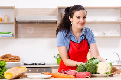 девушка с овощами на кухне девушка с овощами на кухне Фото Фон И картинка  для бесплатной загрузки - Pngtree