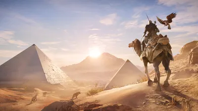 Картинка Assassin's Creed Origins Верблюды Египет Воители 2560x1440