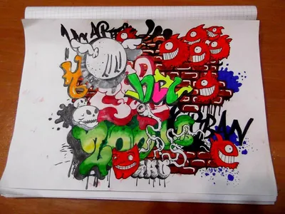 граффити на бумаге... - Изобразительное искусство - Карандаш, ручка,  фломастер.