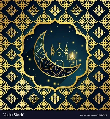 Красивый исламский фон с мечетью Векторное изображение ©Creativehat 83226784