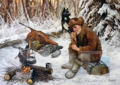 Картина (постер) - ПЕРОВ Василий - Охотники на привале | купить в  КартинуМне!, цены от 990р.