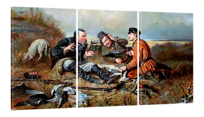 Охотники на привале (Три брехуна)127х67см | Гобеленова картина