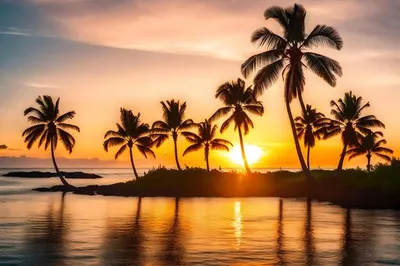 пальмы на тропическом острове Фон Обои Изображение для бесплатной загрузки  - Pngtree