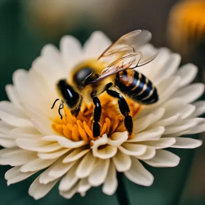 Пчела, в цветке голубого цвета, …» — создано в Шедевруме
