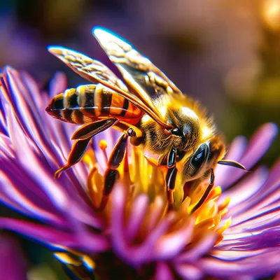 File:На представленном снимке ярко и качественно была запечатлена пчела  (европейская) на цветке.jpg - Wikimedia Commons