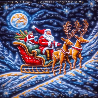 Санта Клаус в его летании саней Иллюстрация штока - иллюстрации  насчитывающей счастье, поставлять: 34854596