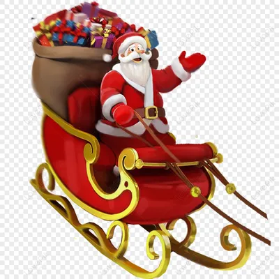 Санта клаус на санях едет на …» — создано в Шедевруме