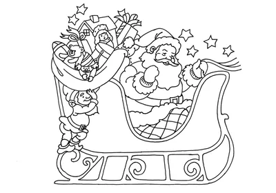 рождественский мультфильм Санта-Клаус езда на летающих санях, Illustrations  Включая: день отдыха и отпуск - Envato Elements