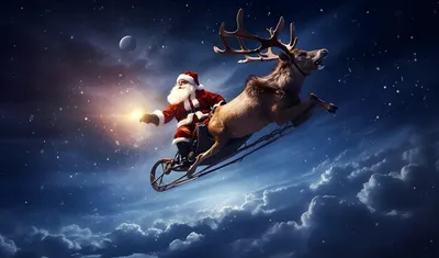 Санта Клаус Санях Оленями Горсткой Подарков Силуэт Санта Клауса Иллюстрация  Векторное изображение ©Vachekin92@gmail.com 228643006