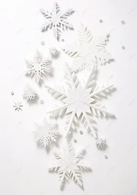 Две снежинки, изолированных на белом фоне. макро фотография реальных  плакаты на стену • плакаты шестиугольный, общий, 2 | myloview.ru