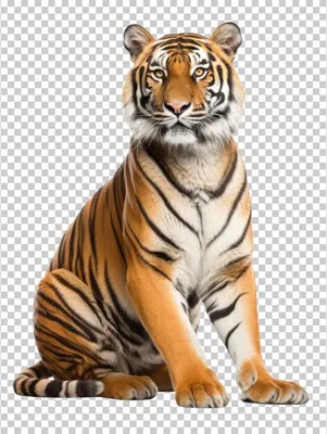 нарисованный тигр на прозрачном фоне