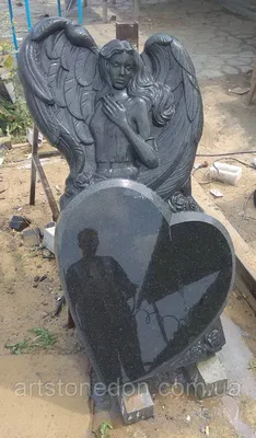 Памятник эксклюзивный со статуей ангелочка на могилу купить в  Санкт-Петербурге