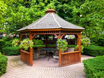 Стильные беседки для дачи. Красивые идеи. | Outdoor garden rooms, Pergola,  Backyard patio