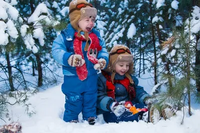 Картинки детей зимой на улице фотографии