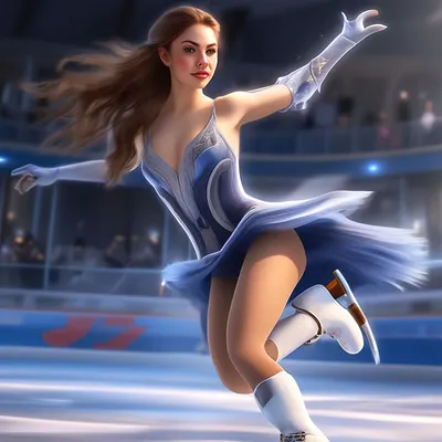 Девушка красивая катается на коньках…» — создано в Шедевруме