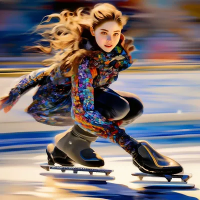 Молодая красивая девушка на коньках. Stock Photo | Adobe Stock