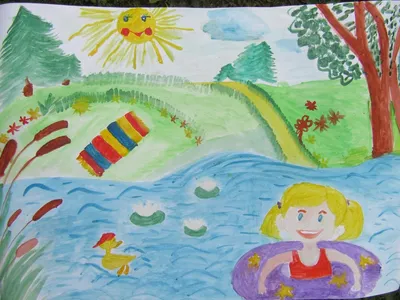 Детские рисунки на тему «Лето красное» (4 фото). Воспитателям детских  садов, школьным учителям и педагогам - Маам.ру