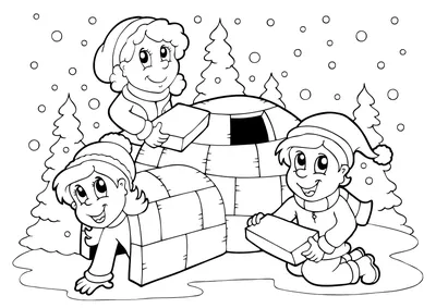 Зимние картинки детские рисунки - 41 фото
