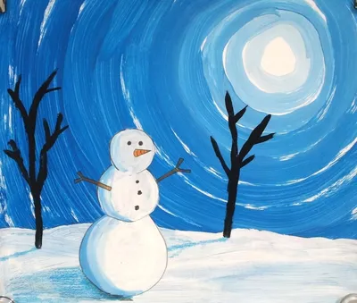 Рисунки на тему Зима для детей (70 картинок) | Zamanilka
