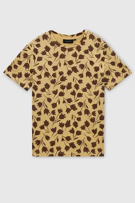 Хлопковая футболка с принтом тигра, цвет: черный купить в интернет-магазине  ТВОЕ, арт.99766