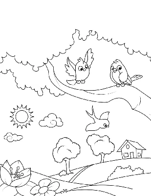 Рисунок в детский сад на тему весна. Срисовки для 2 класса.