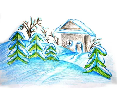 Картинки для срисовки на тему зима фотографии