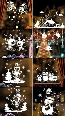 Как украсить окна на Новый год 2024: 101 фото идеи новогоднего украшения  шарами, игрушками, вытынанками, гирляндой, дождиком, мишурой