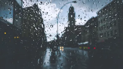 Капли дождя на окне Фотомонтаж | Pixiz