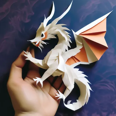 Бумажный дракон на руку» — создано в Шедевруме
