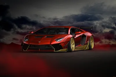 Обои Автомобили Lamborghini, обои для рабочего стола, фотографии  автомобили, lamborghini, red, gold, aventador, lp700, 4 Обои для рабочего  стола, скачать обои картинки заставки на рабочий стол.