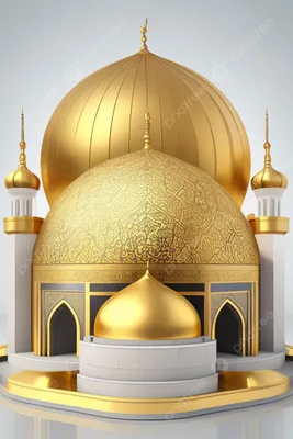изысканные 3d обои мечети с золотым куполом поднимут ваше космическое  исламское великолепие Фон Обои Изображение для бесплатной загрузки - Pngtree