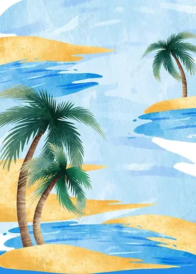 Обои пляж, тропики, море, песок, пальмы на рабочий стол
