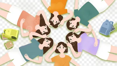 мультипликация Подруги Групповое фото Шесть девушек PNG , Шесть девушек,  учебник, Мультфильм PNG картинки и пнг PSD рисунок для бесплатной загрузки