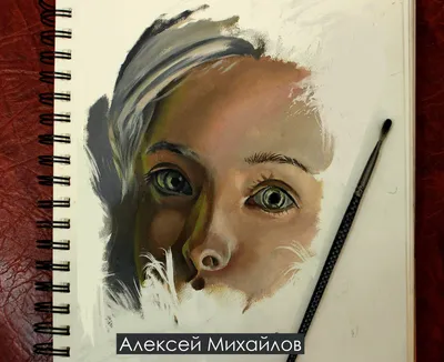 Портрет девушки маслом на бумаге - лист а4 - Алексей Михайлов | Пикабу