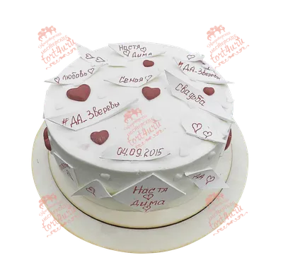 Торт на Бумажную свадьбу 2 года 23073723 стоимостью 4 550 рублей - торты на  заказ ПРЕМИУМ-класса от КП «Алтуфьево»