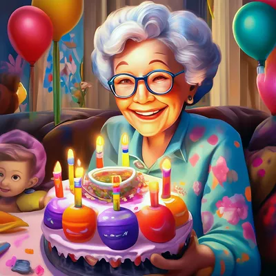 С днём рождения, бабушка!» — создано в Шедевруме