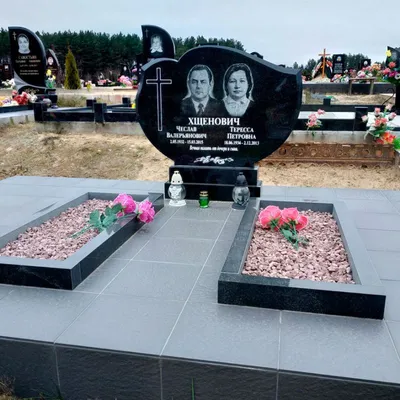 Двойной памятник из гранита \"Роза\" купить в Минске