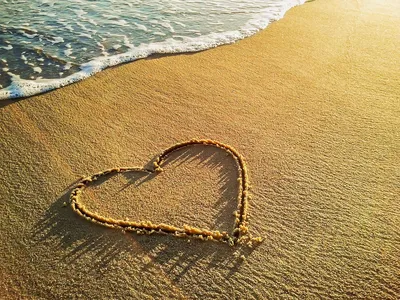 Концепция Любви - Надпись \"Я Люблю ...\" На Песчаном Пляже Фотография,  картинки, изображения и сток-фотография без роялти. Image 12018195