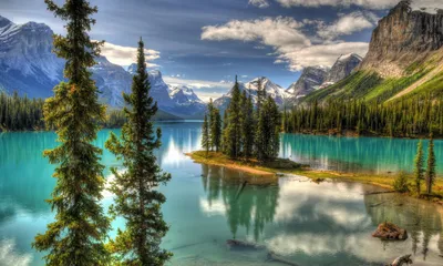 Картинка на рабочий стол природа, горы, озеро, лес 1280 x 768