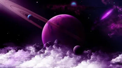 Фиолетовый космос Обои для рабочего стола 1366x768