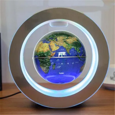 Купить 4-дюймовый круглый светодиодный плавающий глобус с магнитной  левитацией для домашнего декора рабочего стола 10,5 см | Joom
