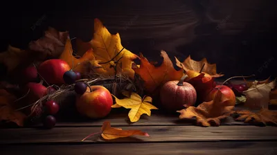 осенние листья и яблоки сидят на деревянном столе, осенняя картинка на рабочий  стол фон картинки и Фото для бесплатной загрузки