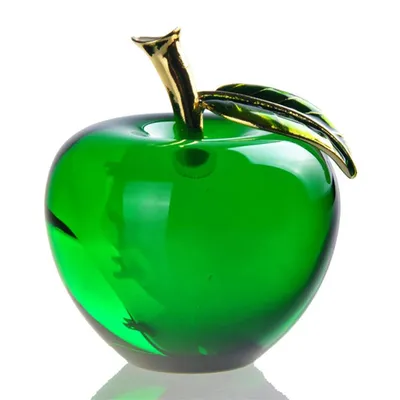 Купить 50/60 мм 3D глазурь K9 хрустальное яблоко ремесла фигурка стеклянное  пресс-папье рождественские подарки домашний декор рабочего стола | Joom